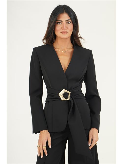 Giacca con fusciacca Simona Corsellini | A26CPGI00401NERO